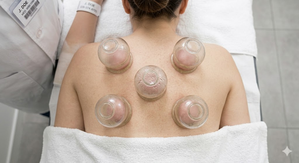 Dr. Shahnaz Sabeti performing cupping therapy